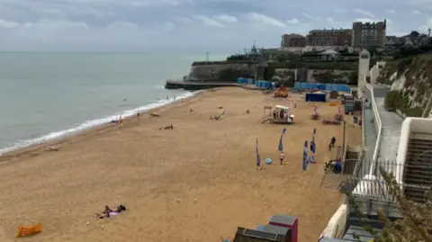 A picture of Broadstairs beach taken from a bird's eye view.