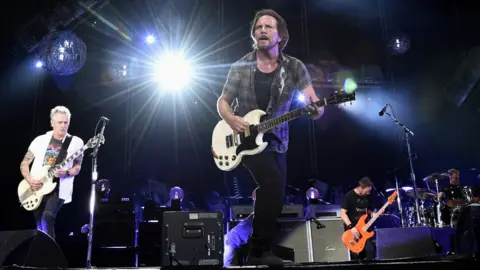 Getty Images Pearl Jam on stage