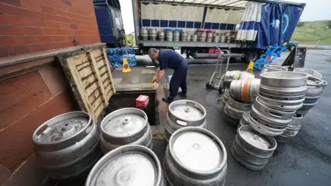 Owen Humphreys A delivery is made to the Melton Constable pub in Seaton Sluice in Northumberland which opens next week