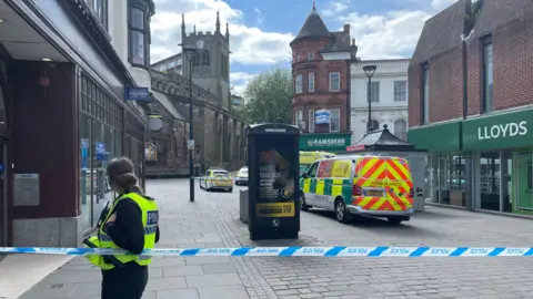 A picture of police in Derby on Tuesday