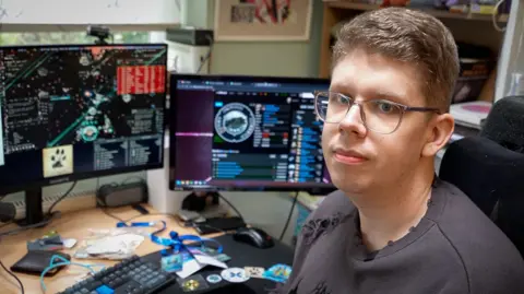 James Cunningham at his gaming desk