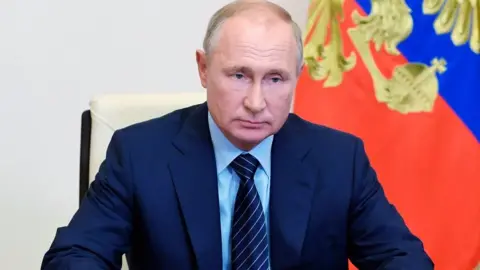 Reuters Russia's President Vladimir Putin speaking at the end of July