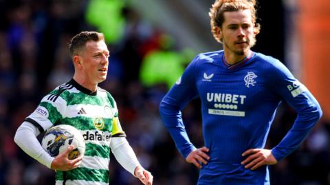 Celtic captain Callum McGregor and Rangers midfielder Todd Cantwell