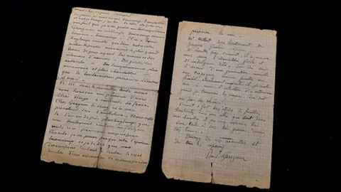 Getty Images This picture shows a letter co-written by Dutch painter Vincent Van Gogh and French painter Paul Gauguin