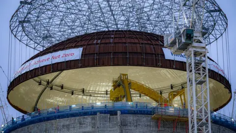 PA Media Dome lifted down