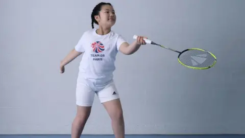 Alice Mann/Team GB Alice with a badminton racket