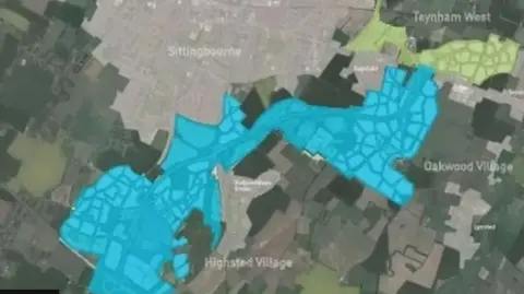 Quinn Estates An aerial view image shows the land set out for the development of Highstead Park.