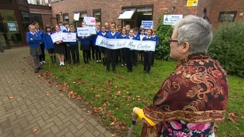 Caroline Coster and pupils