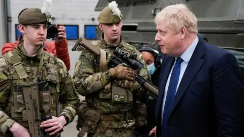 Reuters British Prime Minister Boris Johnson meets with British troops at the NATO enhanced Forward Presence battle group in Tapa military base, Estonia