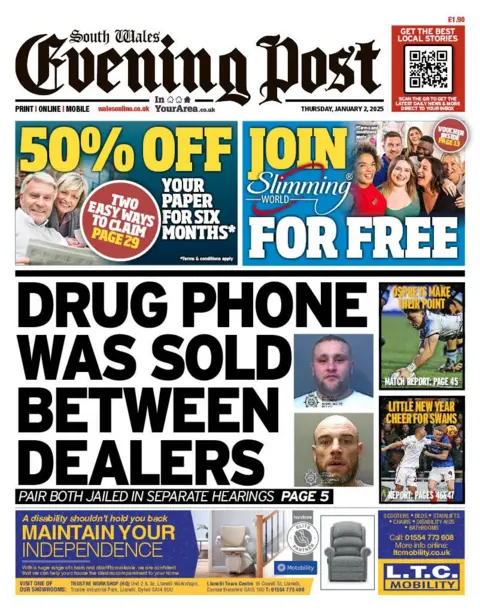 South Wales Evening Post South Wales Evening Post front page