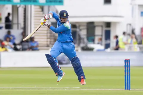 MB Media/Getty Images Vaibhav Suryavanshi of India U19 bats during the England U19 and India U19 Youth One Day Match on June 27, 2025 in Hove, England.