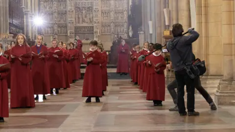 Duncan Scobie TC Choristers during Sing2G7 Gee Seven Filming