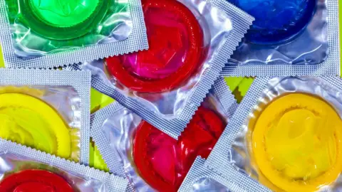 Getty Images Condoms in bright colours