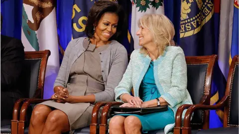 Getty Images Michelle Obama and Jill Biden