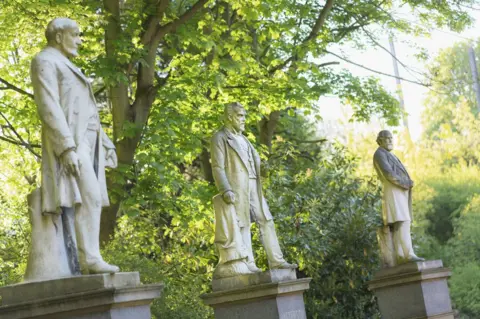 Durham Miners' Association Statues of the Durham Miners’ Association founders in the grounds of the property