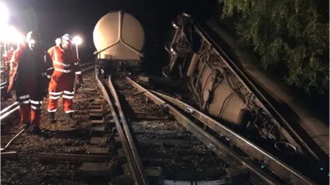 Network Rail Train derailed in Carlisle