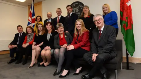 Welsh Government Mark Drakeford and his team of Welsh Government ministers