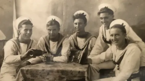 Jack with his crew mates from HMS Royalist