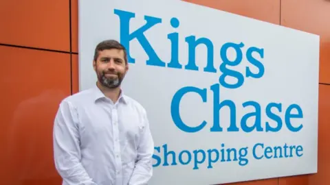 South Gloucestershire Conservatives Cllr Toby Savage at Kings Chase Shopping Centre