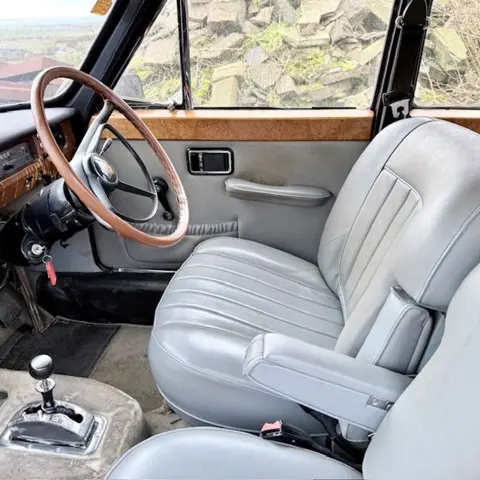 The interior of a vintage car