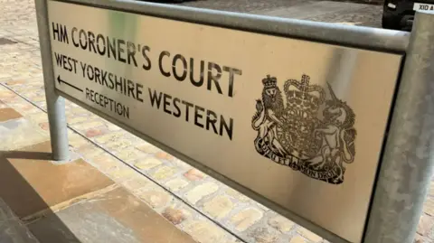 BBC Image of the sign outside Bradford Coroner's Court 