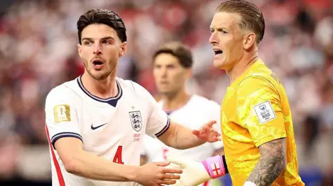 Declan Rice and Jordan Pickford