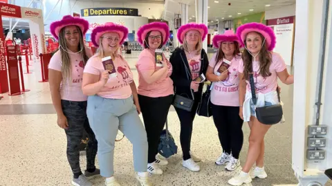 Six members of the hen party 