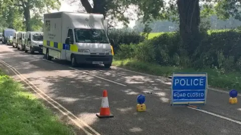 Police cordon in Groby Pool