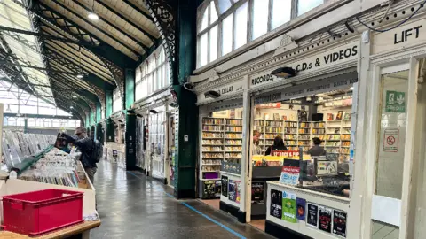 Kelly's record shop on the top Cardiff market 