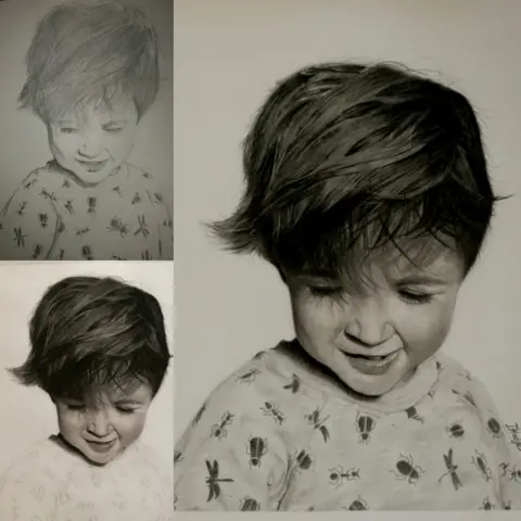 Dave Hodges A photorealistic drawing of a young boy