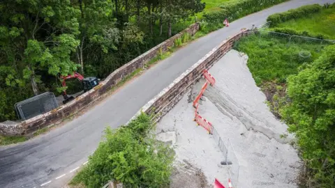 The bridge soon after the infill was installed