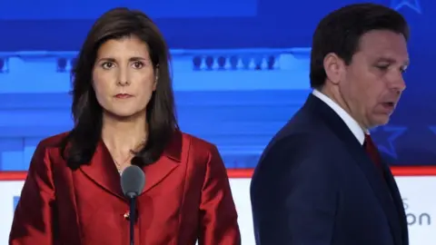 Nikki Haley and Ron DeSantis at debate