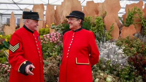 Getty Images Chelsea pensioners at event