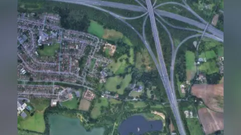 Local Democracy Reporting Service / Chris Caulfield An aerial view of a former greenbelt land.