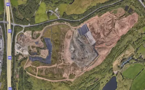 Google Google earth image of the landfill site from above