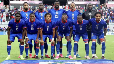 Haiti line up for a friendly