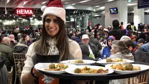 Network Rail Volunteer with tray in 2018