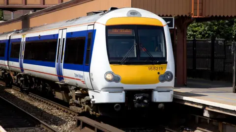 A train standing on the tracks