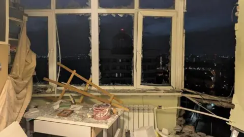 T.me/s/vorobiev_live shows a picture showing a damaged apartment in Moscow region on 11 March 2025