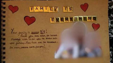 Handout Family album of woman supported by Pause Project