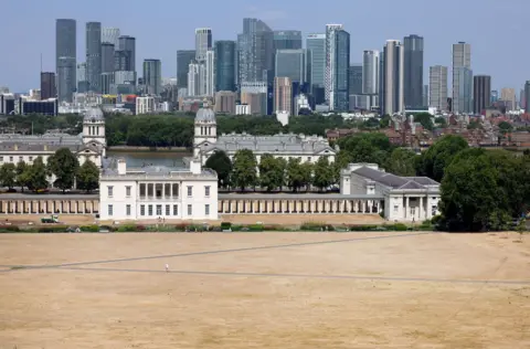 EPA Parched park lands at Greenwich in London, Britain, 24 July 2026.

