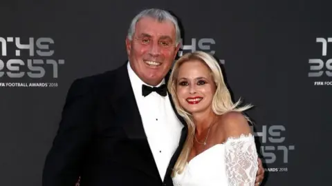 Julian Finney/Getty Images Peter Shilton and wife Steph Shilton arrive on the Green Carpet ahead of The Best FIFA Football Awards at Royal Festival Hall on September 24, 2018 in London