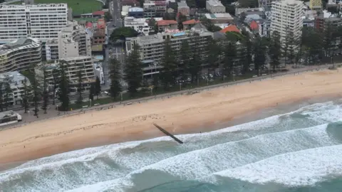 Getty Images An empty Manly Beach closed during the pre-Christmas lockdown period