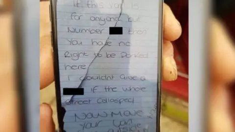 West Midlands Ambulance Service Abusive note