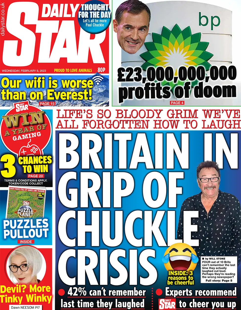 Daily Star front page