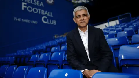 PA Media Sadiq Khan at Stamford Bridge