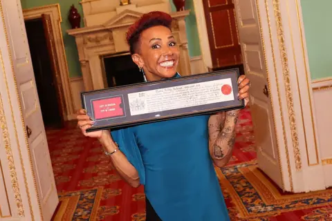Dame Kelly Holmes attends The City Pride Network Event celebrating Pride 2026 at Mansion House on June 18, 2026 in London, England