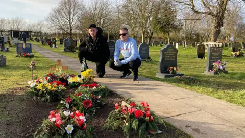 BBC Brothers by their father's grave