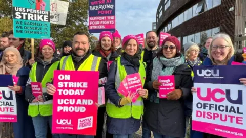 Richard Knights/BBC University of Essex staff on strike