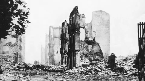 Pictures from History/Getty Images The bombing of Guernic